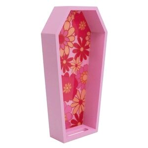 Pink & Floral Coffin Tray ~ 13 Inches